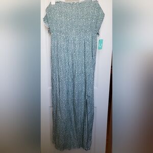 CAMELLIA Midi Dress w front slit and attached arm shrugs sz L New w Tags